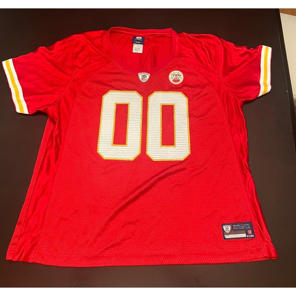 NFL Equipment Kansas City Chiefs Womens Jersey Red Mesh Number 00 Size 2XL